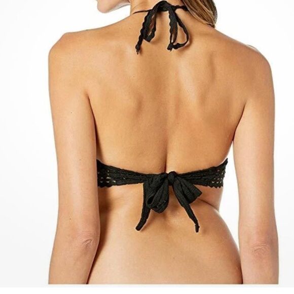 Robin Pikoni, large zigzag bikini top Black Lace - Picture 2 of 4